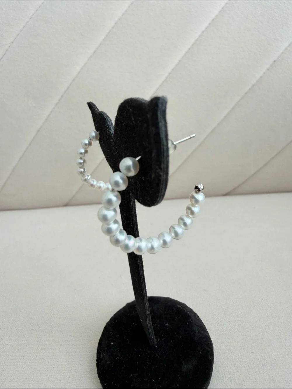 Natural Freshwater Pearl Hoop Earrings | 4–4.5mm | S925 Sterling Silver
